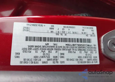 2020 Ford Escape Se z USA, uszkodzony, nr VIN 1FMCU0G68LUB71504